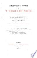 Bibliothèque patoise de M. Burgaud des Marets