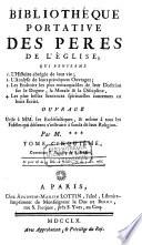 Bibliothèque portative des Pères de l'Eglise