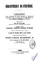 Bibliothèque Quatremère. Catalogue d'une collection de livres précieux et importants provenant ... de la bibliothèque de feu M. Et. Quatremère rédigé par Ch. Halm