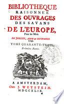 Bibliothèque raisonnée des ouvrages des savans de l'Europe