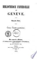 Bibliotheque universelle de Geneve supplement a la Biblioteque universelle de Geneve
