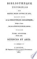 Bibliothèque universelle des sciences, belles-lettres, et arts
