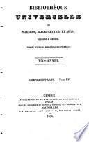 Bibliothèque universelle des sciences, belles-lettres et arts