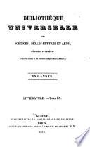 Bibliothèque universelle des sciences, belles-lettres, et arts