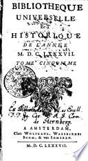 Bibliotheque universelle et historique de l'année 1687