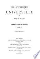 Bibliothèque universelle et revue suisse