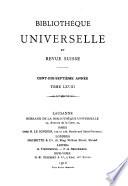 Bibliothèque universelle et revue suisse