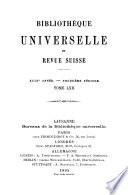 Bibliothèque universelle et revue suisse