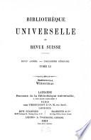 Bibliothèque universelle et revue suisse