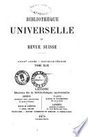 Bibliotheque universelle et revue suisse revue suisse et etrangere