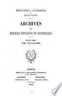 Bibliothèque universelle, revue suisse et étrangère