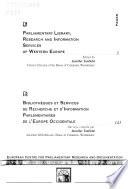 Bibliothèques Et Services de Recherche Et D'information Parlementaires de L'Europe Occidentale