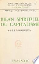 Bilan spirituel du capitalisme