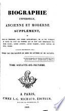 Biographie universelle, ancienne et moderne, etc