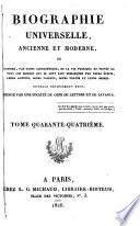 Biographie universelle, ancienne et moderne, etc