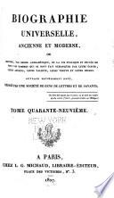 Biographie universelle, ancienne et moderne; ou, Histoire, par ordre alphabétique