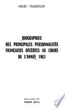 Biographies des principales personnalités françaises décédées au cours de l'année