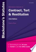 Blackstone's Statutes on Contract, Tort and Restitution