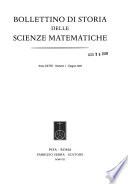 Bollettino Di Storia Delle Scienze Matematiche