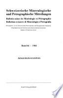 Bollettino Svizzero Di Mineralogia E Petrografia