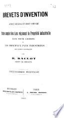 Brevets d'invention, apercu général et droit comparé