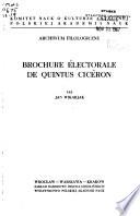 Brochure électorale de Quintus Cicéron