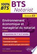 BTS Notariat - Environnement économique et managérial du notariat - Épreuve E3