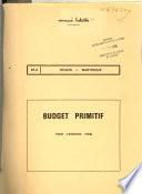 Budget primitif pour l'exercice