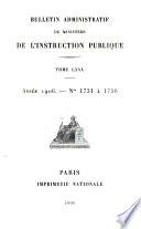 Bulletin administratif du Ministère de l'Éducation Nationale