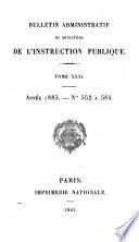 Bulletin administratif du Ministère de l'Éducation Nationale