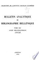 Bulletin analytique de bibliographie hellénique