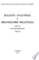 Bulletin analytique de bibliographie hellénique