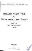 Bulletin analytique de bibliographie hellénique