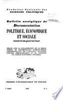 Bulletin analytique de documentation politique, économique et sociale contemporaine