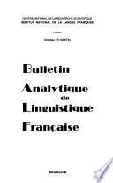 Bulletin analytique de linguistique française