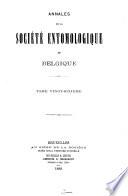 Bulletin & annales de la Société royale d'entomologie de Belgique