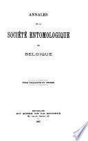 Bulletin & annales de la Société royale d'entomologie de Belgique