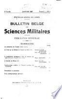 Bulletin belge des sciences militaires