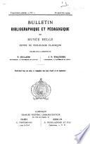 Bulletin bibliographique et pédagogique du Musée belge