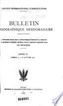 Bulletin bibliographique hebdomadaire
