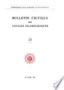 Bulletin critique des Annales islamologiques