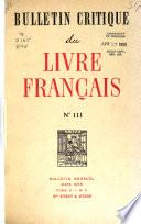 Bulletin critique du livre français