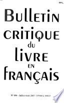 Bulletin critique du livre français