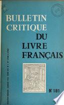 Bulletin critique du livre français