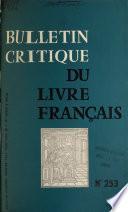 Bulletin critique du livre français