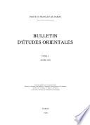 Bulletin d'études orientales