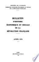 Bulletin d'histoire économique et sociale de la Révolution française
