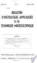 Bulletin d'histologie appliquée à la physiologie et à pathologie et de technique microscopique