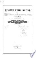 Bulletin d'information de l'Institut national pour l'etude agronomique du Congo belge, INEAC
