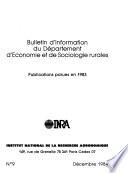 Bulletin d'information du Département d'économie et de sociologie rurales